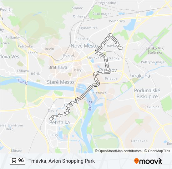 96 bus Line Map