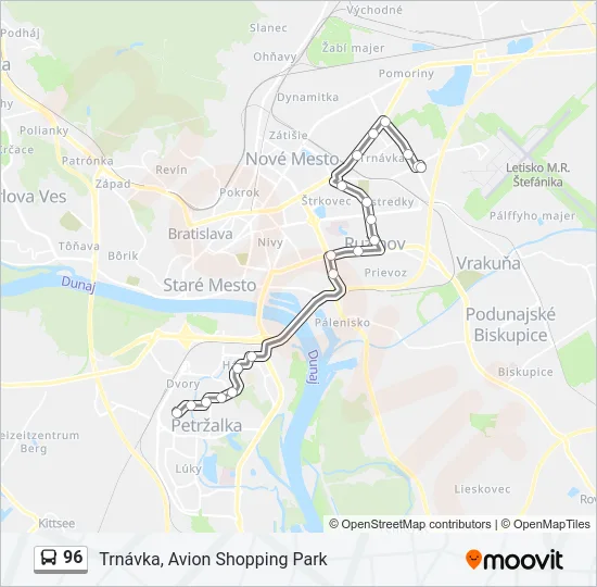 96 Bus Line Map