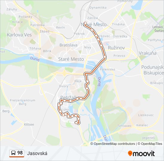 98 bus Line Map