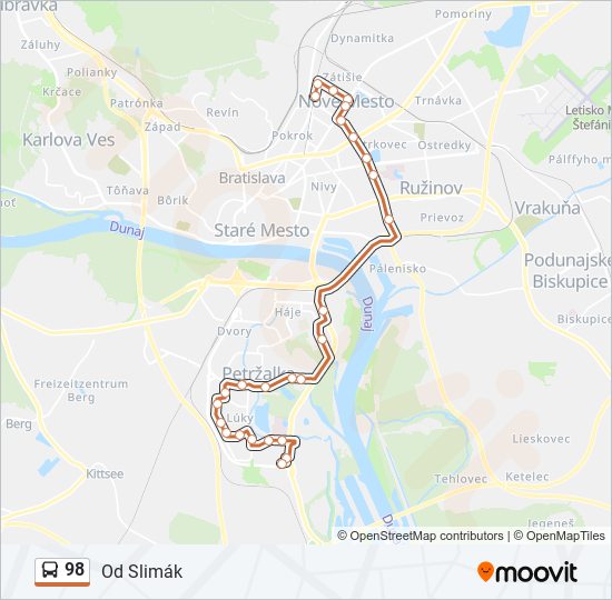 98 bus Line Map