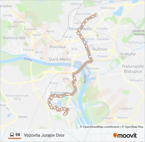 98 Bus Line Map