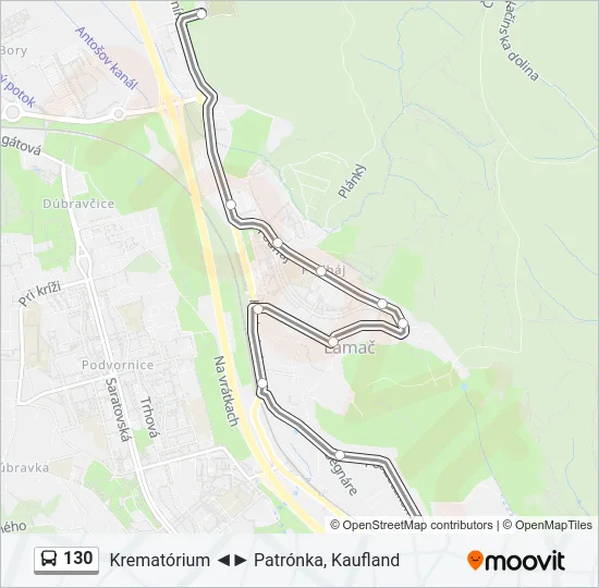 130 Bus Line Map