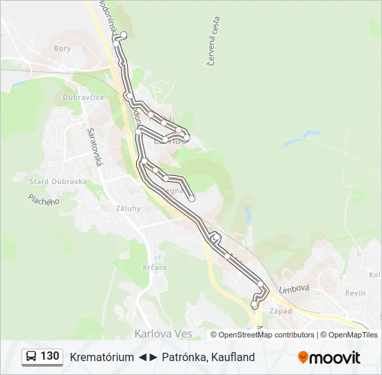 130 Bus Line Map