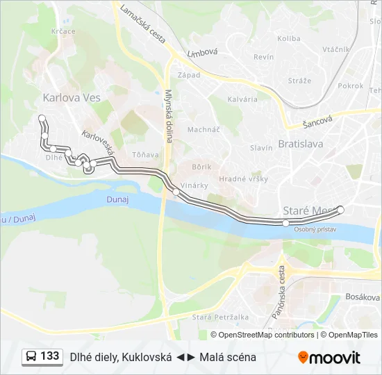 133 Bus Line Map