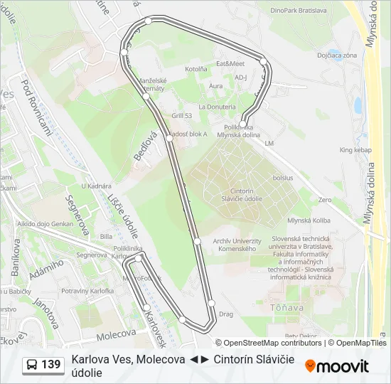 139 Bus Line Map