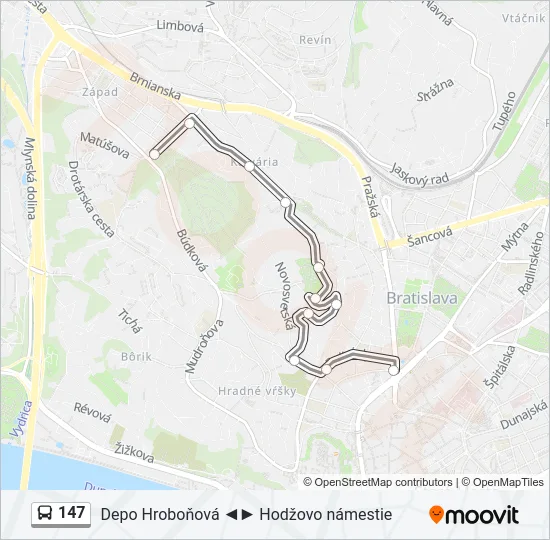 147 Bus Line Map