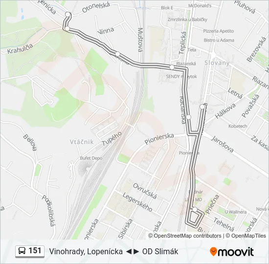 151 Bus Line Map