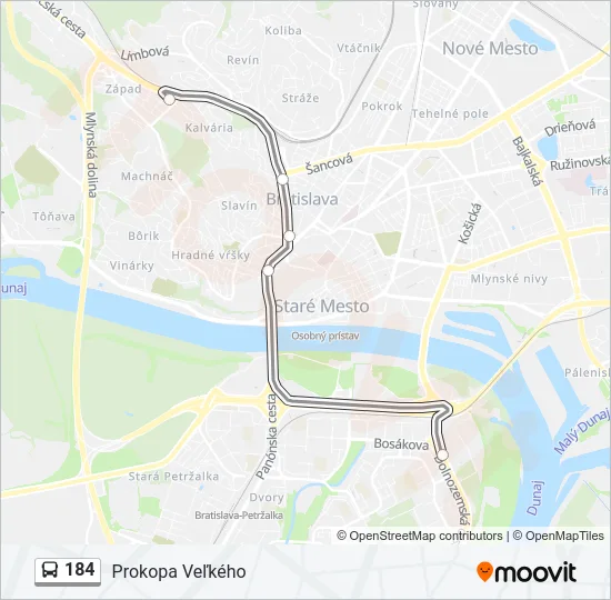 184 Bus Line Map