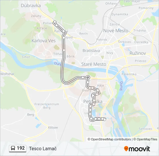 192 Bus Line Map
