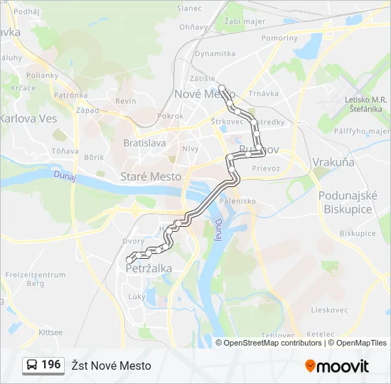 196 Bus Line Map