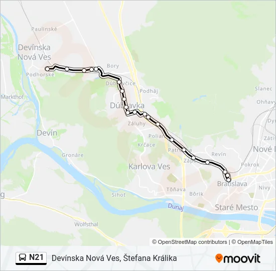 N21 Bus Line Map