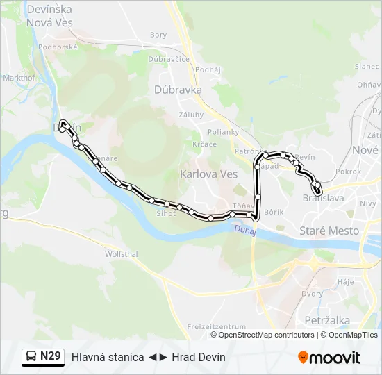 N29 Bus Line Map