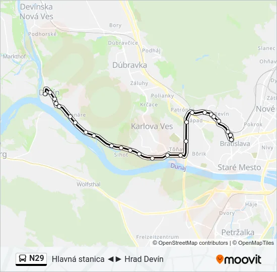 N29 Bus Line Map