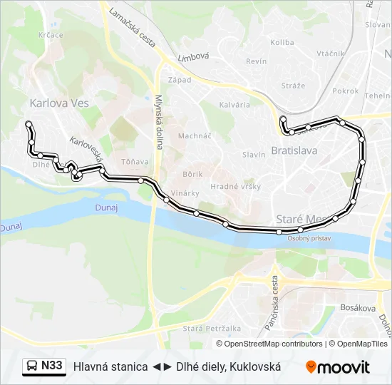 N33 Bus Line Map