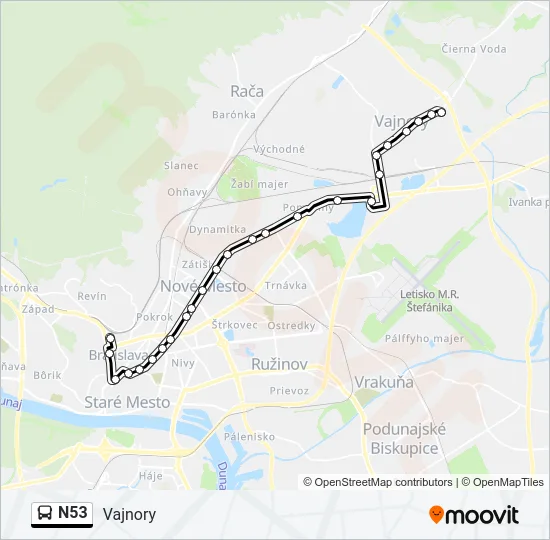 N53 Bus Line Map