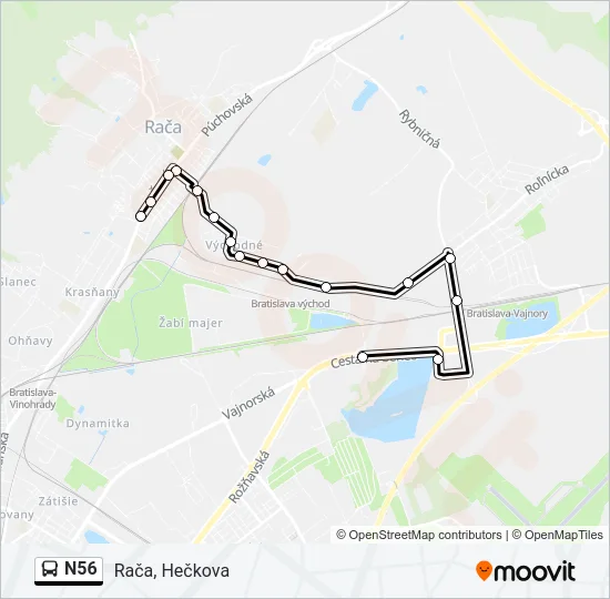 N56 Bus Line Map