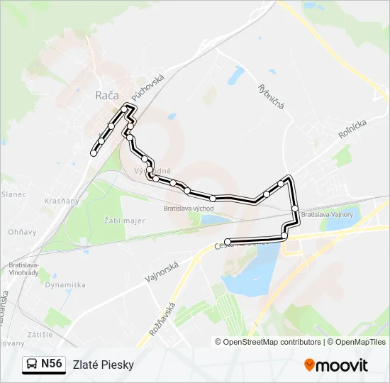 N56 Bus Line Map