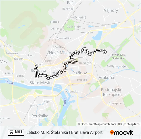 N61 Bus Line Map