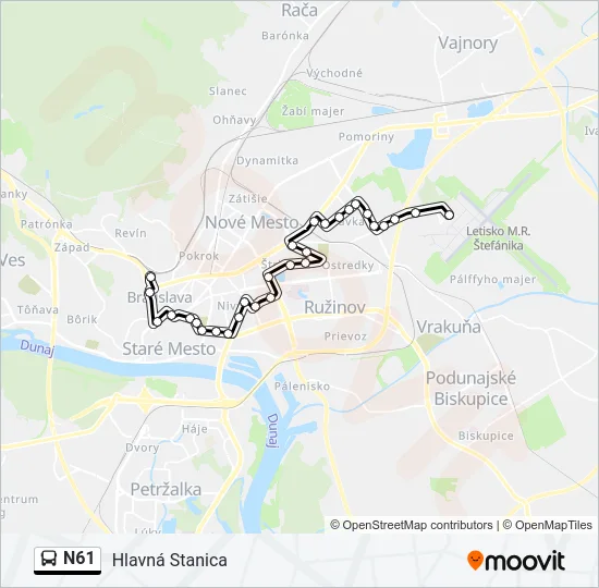 N61 Bus Line Map