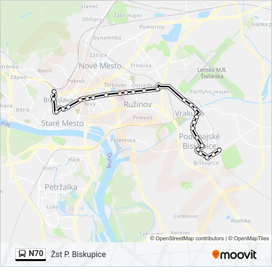 N70 Bus Line Map