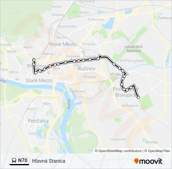 N70 Bus Line Map