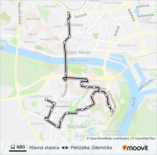 N80 Bus Line Map