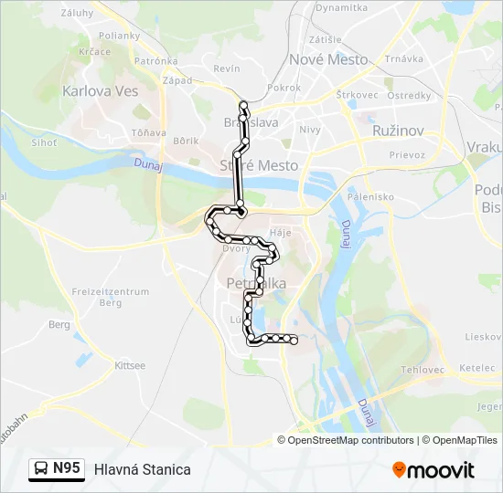 N95 Bus Line Map