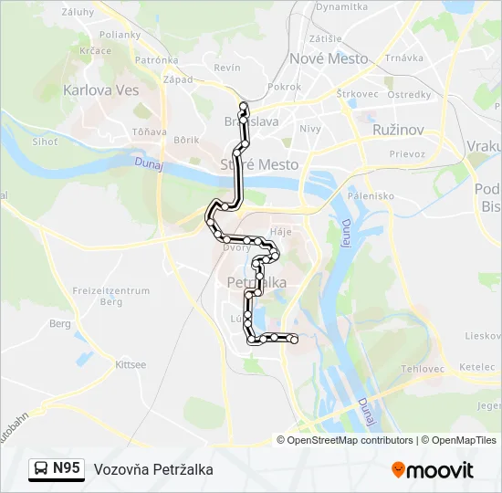 N95 Bus Line Map