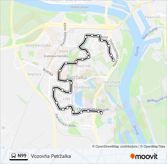 N99 bus Line Map