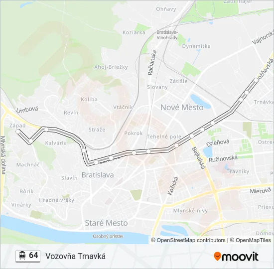 64 Trolleybus Line Map