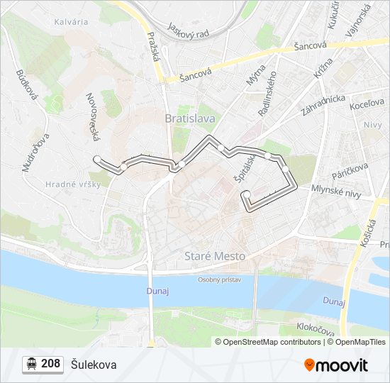 208 Trolleybus Line Map