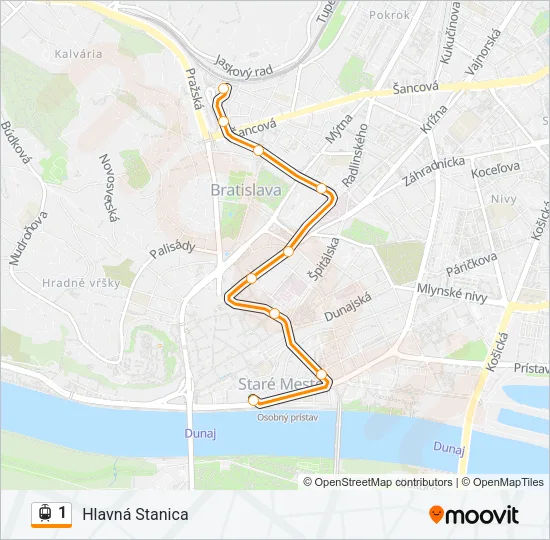 1 Light Rail Line Map