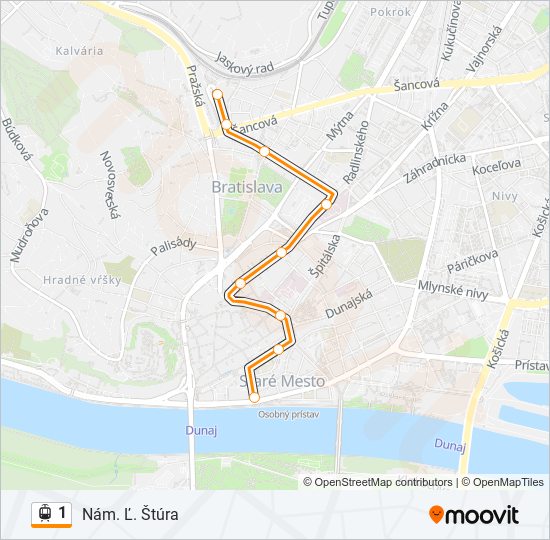 1 light rail Line Map