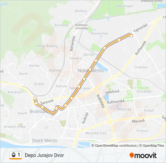 1 Light Rail Line Map