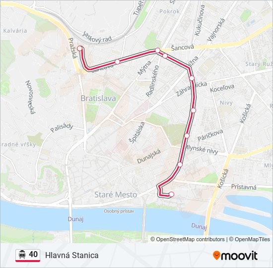 40 Trolleybus Line Map