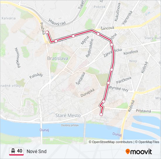 40 Trolleybus Line Map