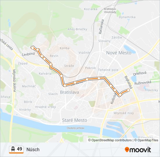 49 Trolleybus Line Map