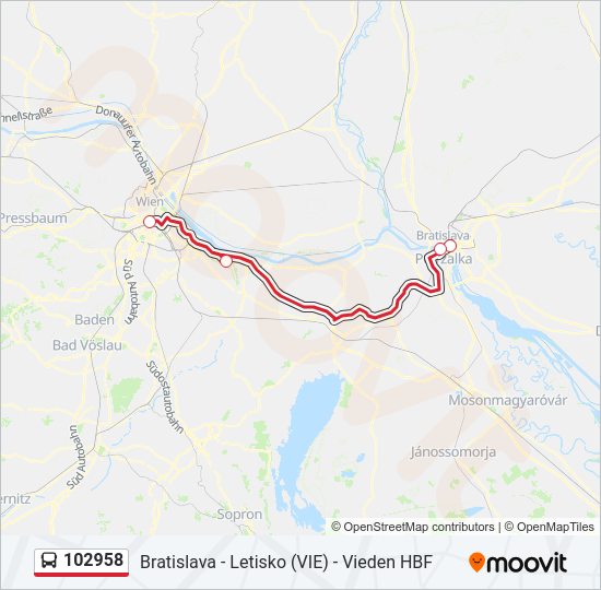 102958 autobus Mapa linky