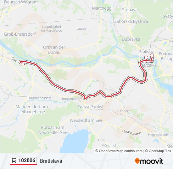 102806 autobus Mapa linky