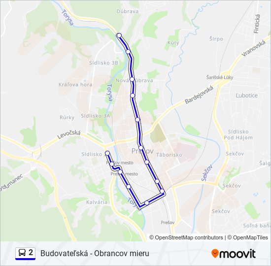 2 bus Line Map