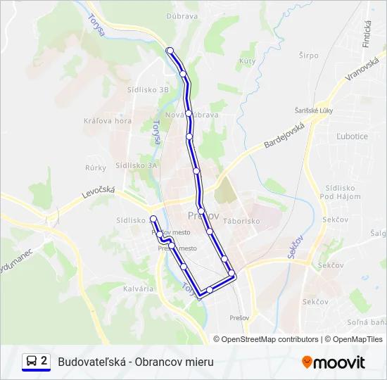 2 Bus Line Map