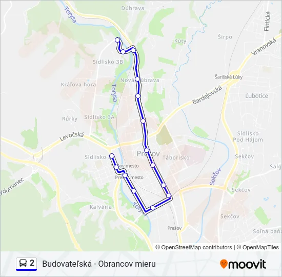 2 Bus Line Map