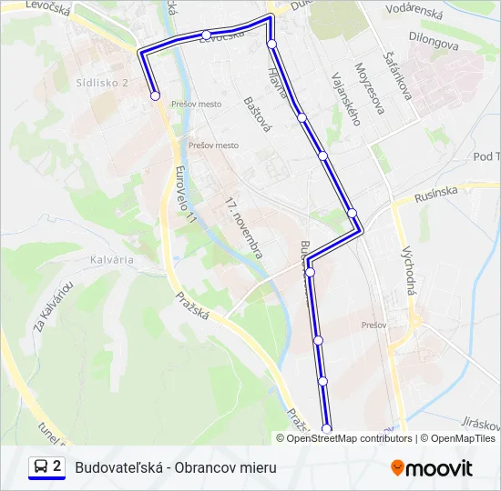 2 Bus Line Map