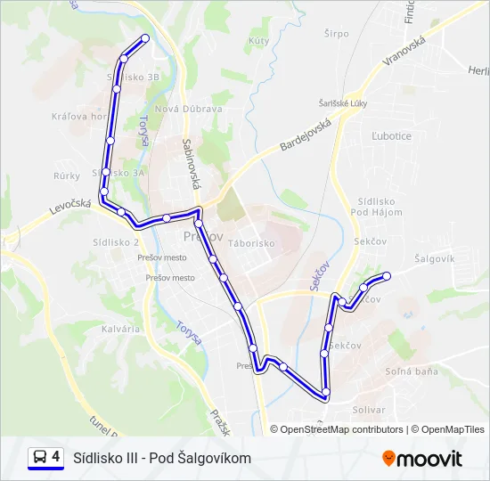 4 Bus Line Map