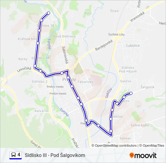 4 Bus Line Map