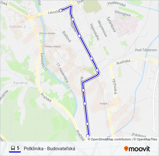 5 Bus Line Map