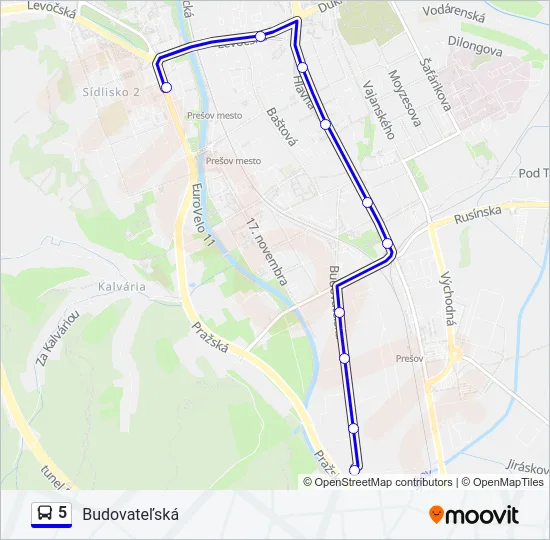 5 Bus Line Map