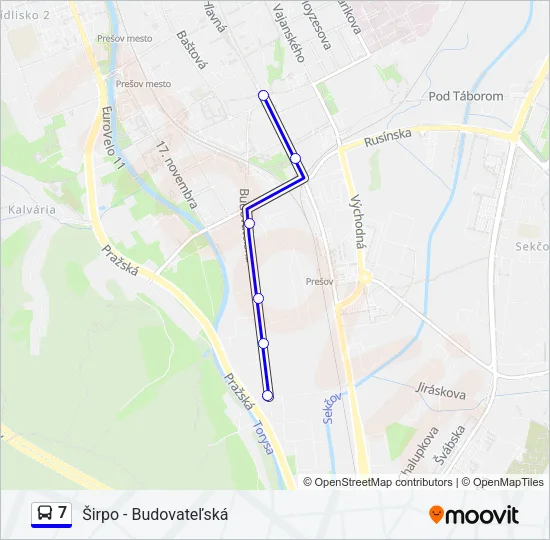 7 Bus Line Map