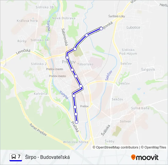 7 Bus Line Map