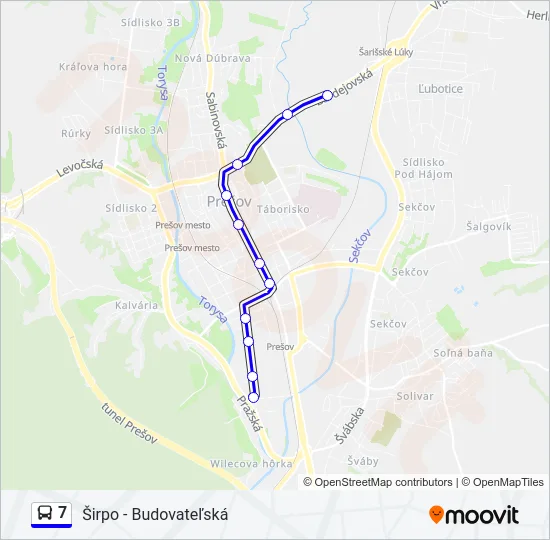 7 Bus Line Map